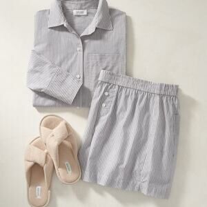 Haven Well Within Lightweight Cotton Poplin Striped Pajama Set Size S NWT cozy